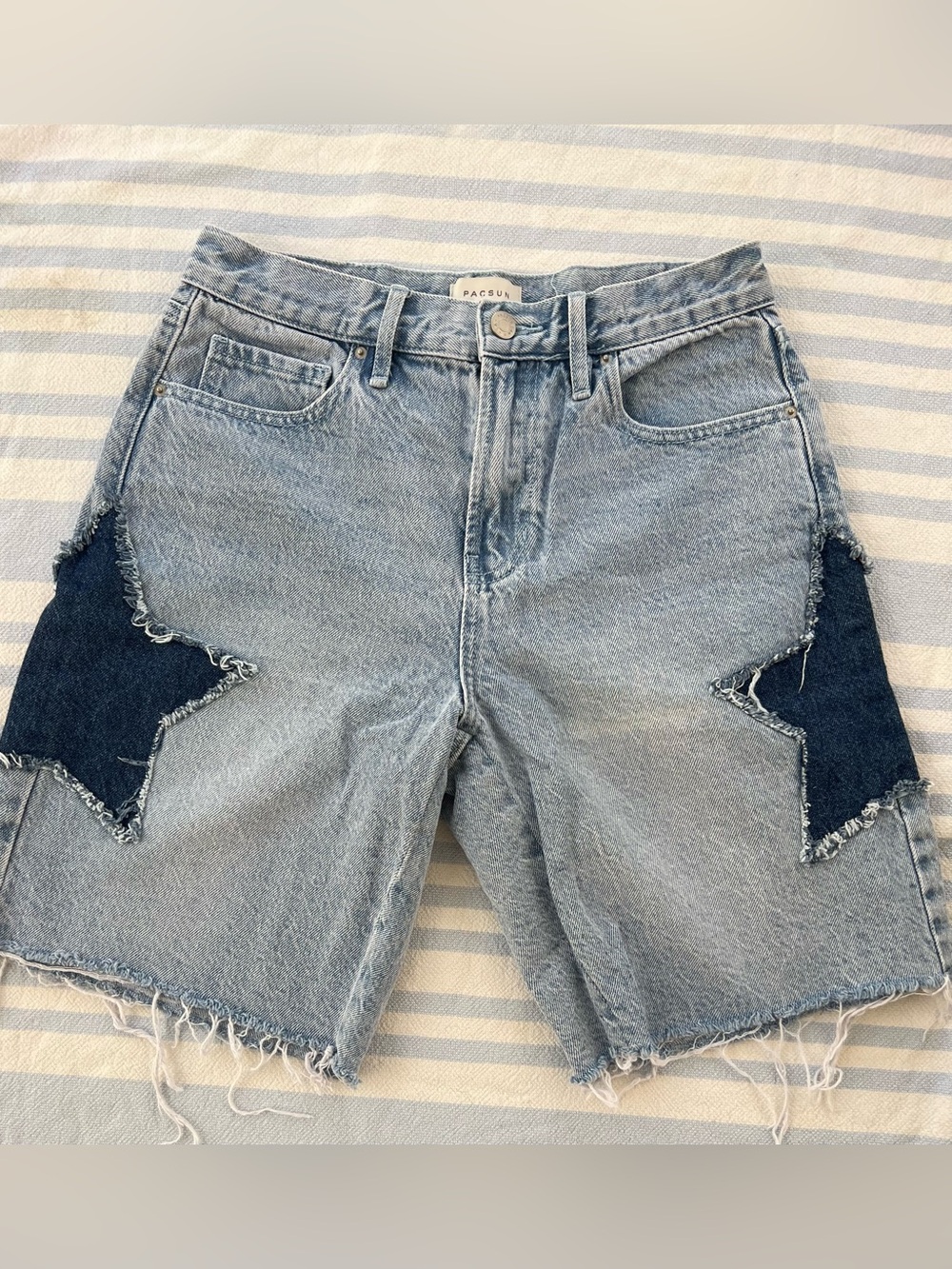PacSun Light Blue Denim Star Patch Women's Jorts